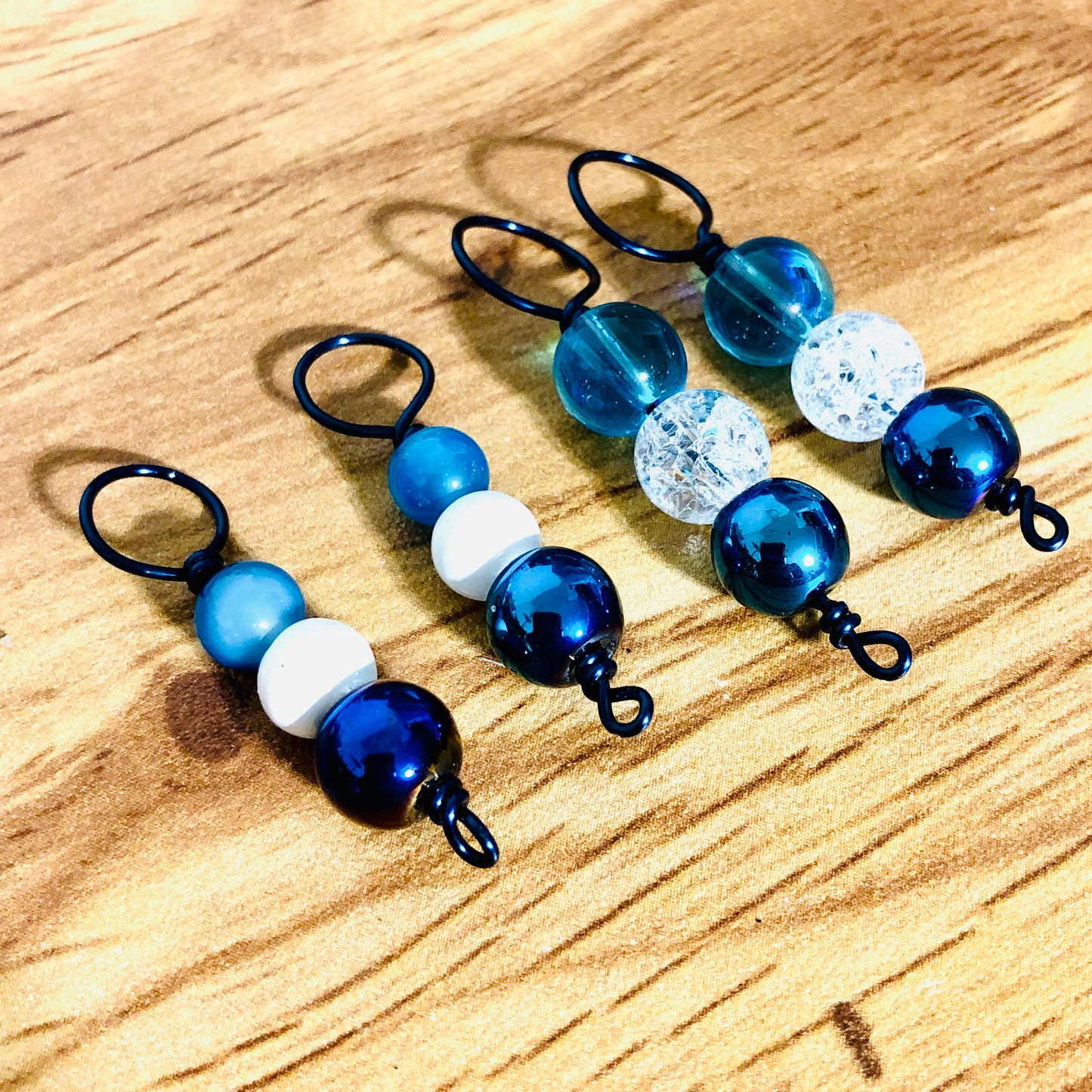 Deep Blue Sea 4pcs Stitch Markers Set by Sierra and Pine