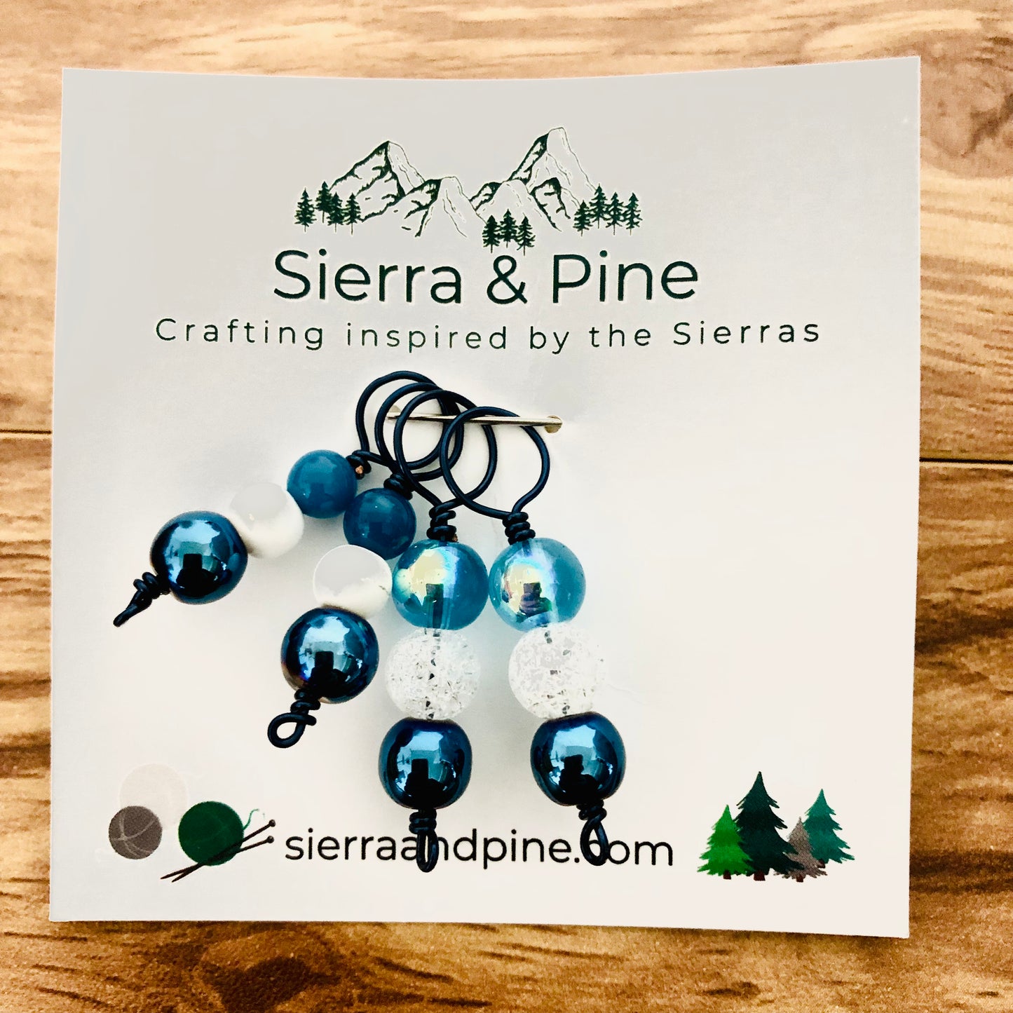 Deep Blue Sea 4pcs Stitch Markers Set by Sierra and Pine