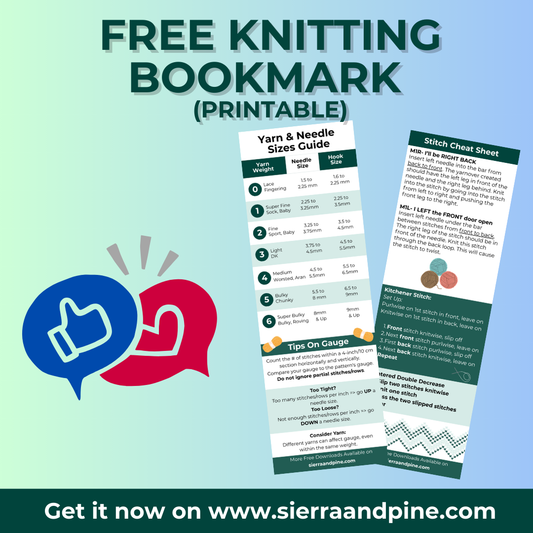 Free Knitting Bookmark - Downloadable & Printable