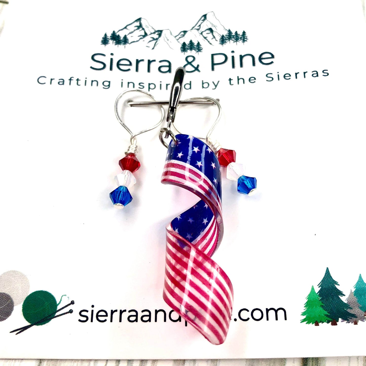 American Pride Stitch Markers & Progress Keeper 3-pcs Set - Sierra and Pine
