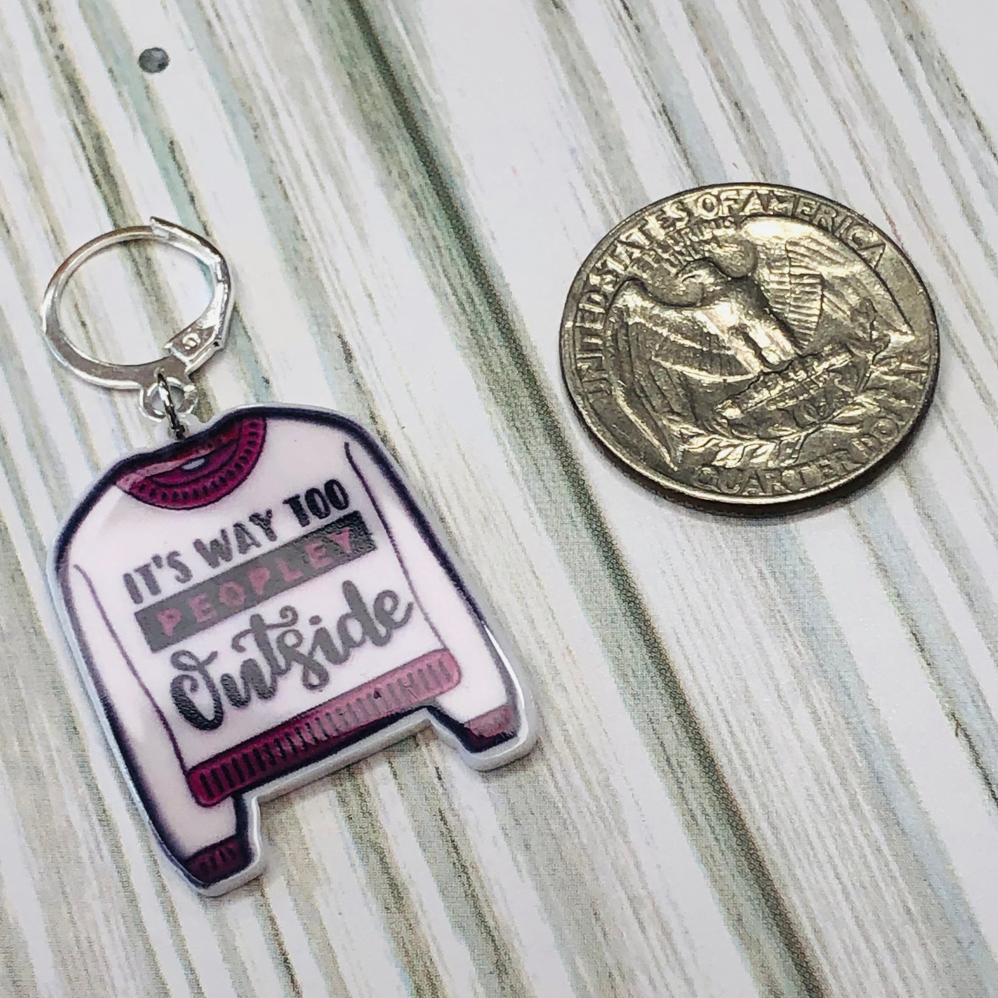 It's Way Too Peopley Outside Progress Keeper | Sierra and Pine Knitting and Crochet Accessories