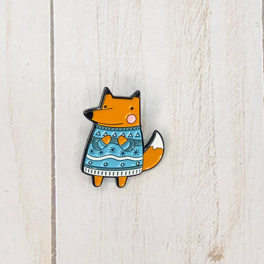 Holiday Sweater Fox Pin from Sierra and Pine