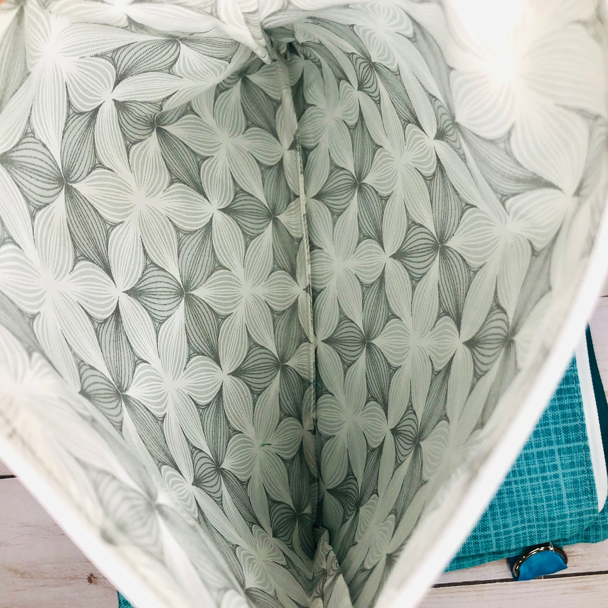 Teal Holiday Small Project Bag by Sierra and Pine