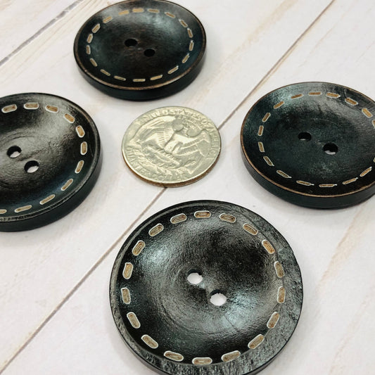 Ebony-colored wood buttons by Sierra and Pine - large