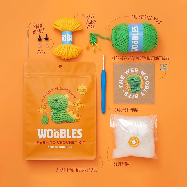 The Woobles Crochet Kit - Fred the Dino