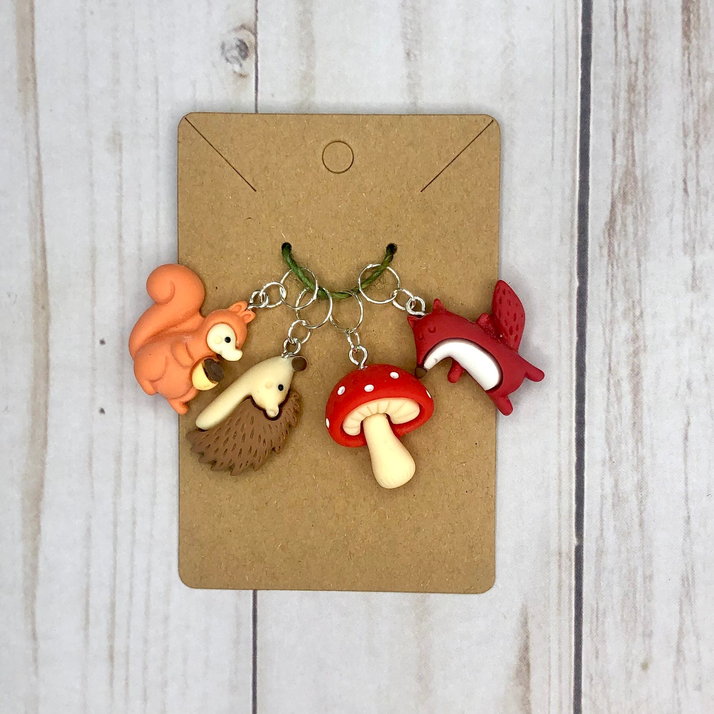 Forest Animals 4 pcs Stitch Markers set for Knitting