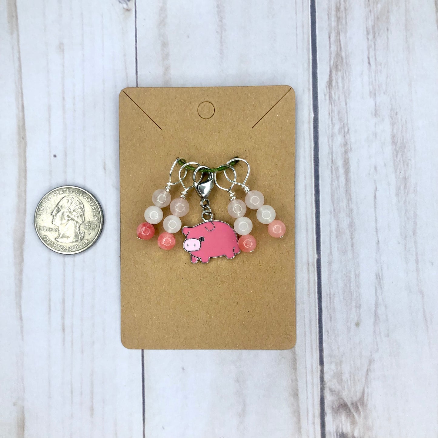 Little Piggy 5pcs handmade Stitch Markers for Knitting