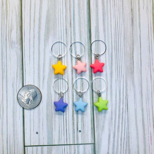 Rainbow Start 6pcs Stitch Markers for Knitting  - Large by Sierra and Pine