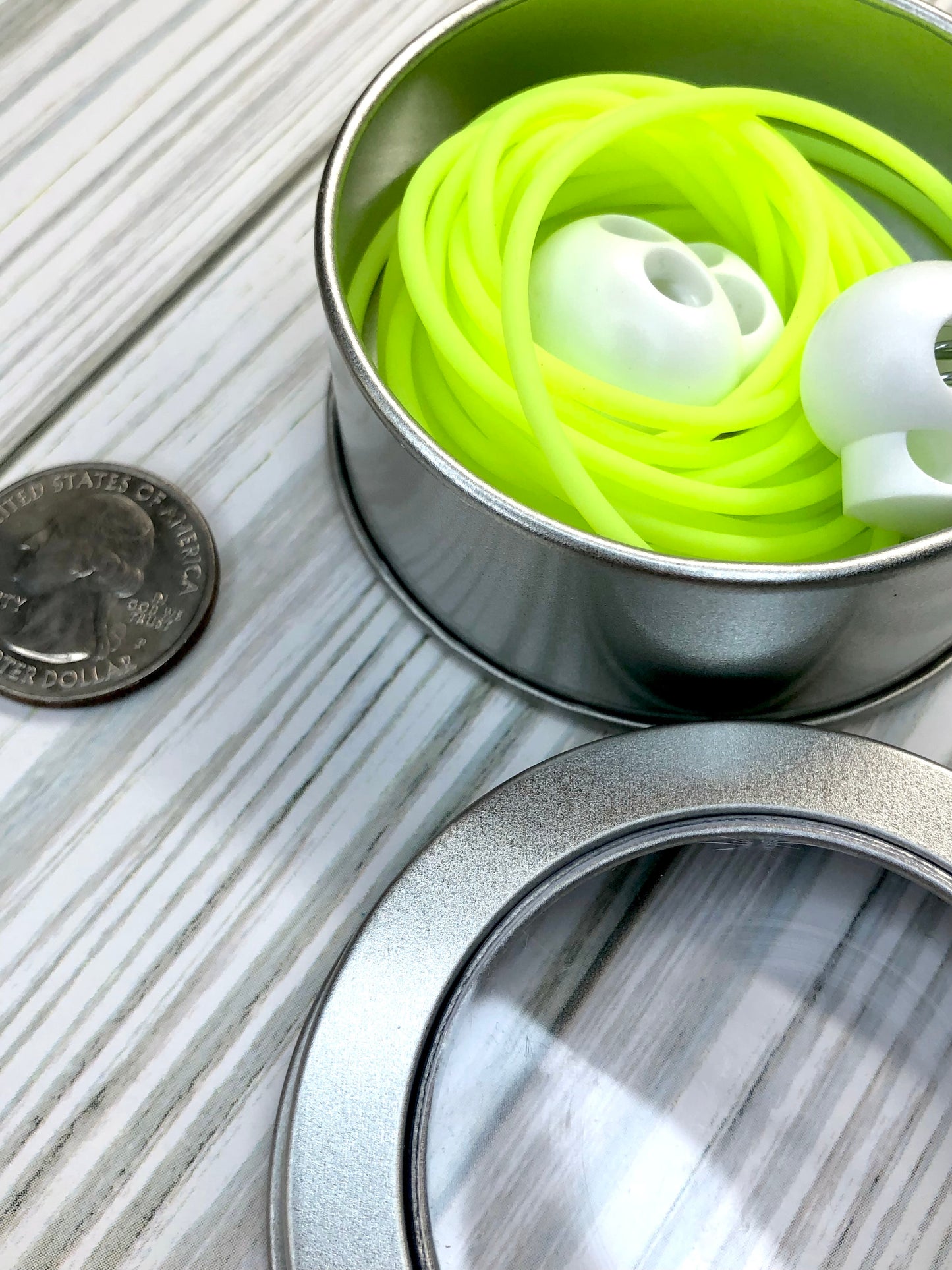 Stitch Keeping Cord And Stitch Stopper Kit for Knitting by Sierra and Pine - Lime Green