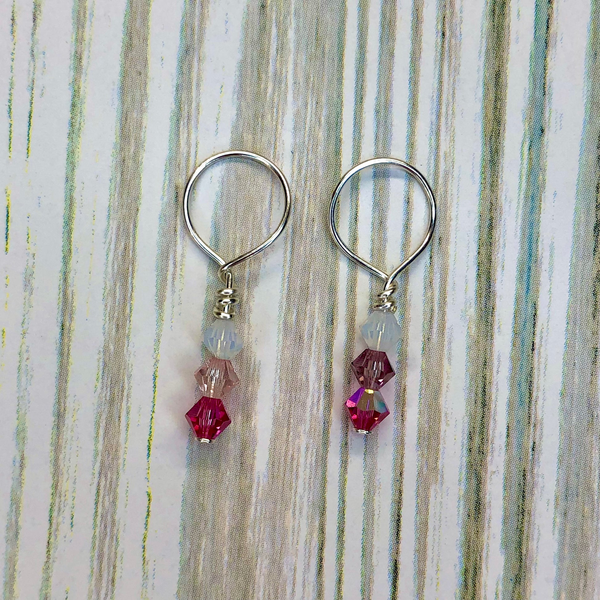 Be My Valentine's 2-pack Austrian Crystal Beads Stitch Markers for Knitting by Sierra and Pine