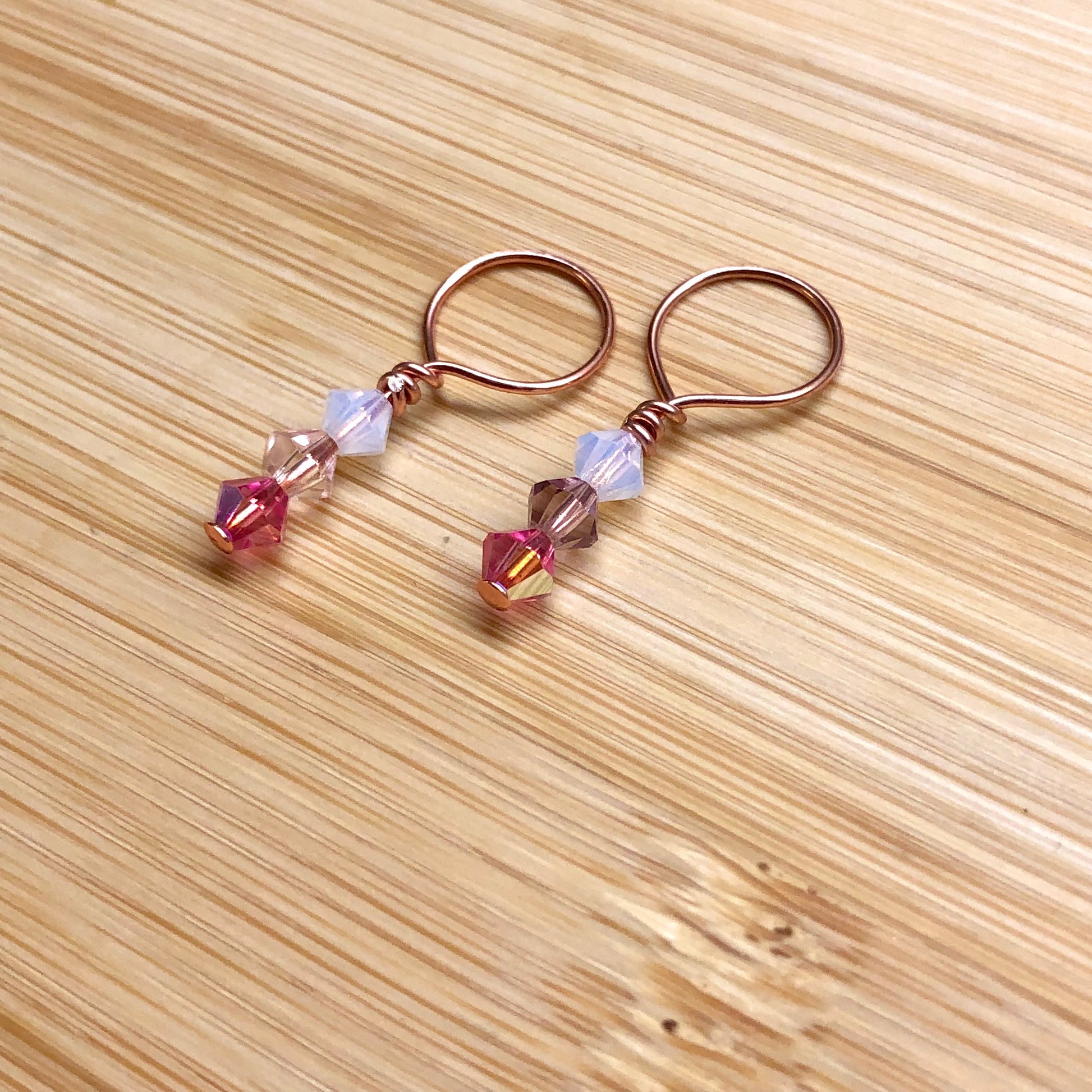 Be My Valentine's 2-pack Austrian Crystal Beads Stitch Markers for Knitting by Sierra and Pine