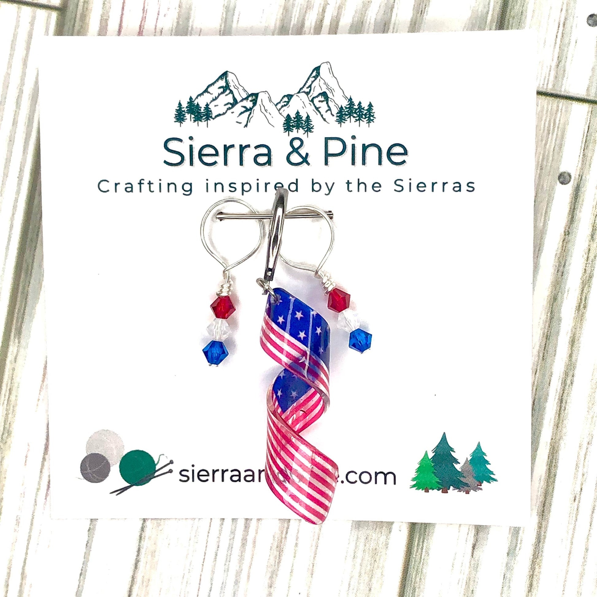 American Pride Stitch Markers & Progress Keeper 3-pcs Set - Sierra and Pine