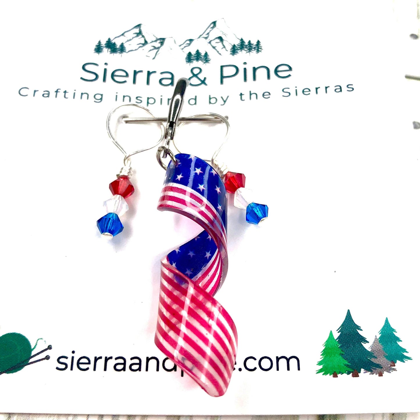 American Pride Stitch Markers & Progress Keeper 3-pcs Set - Sierra and Pine