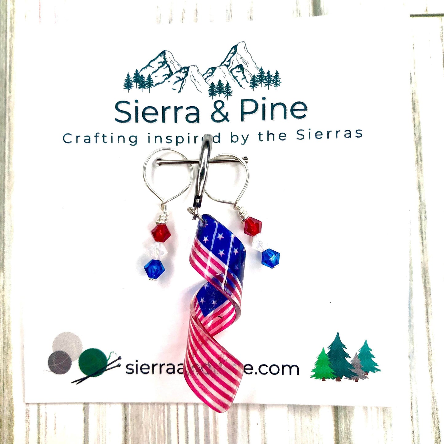 American Pride Stitch Markers & Progress Keeper 3-pcs Set - Sierra and Pine