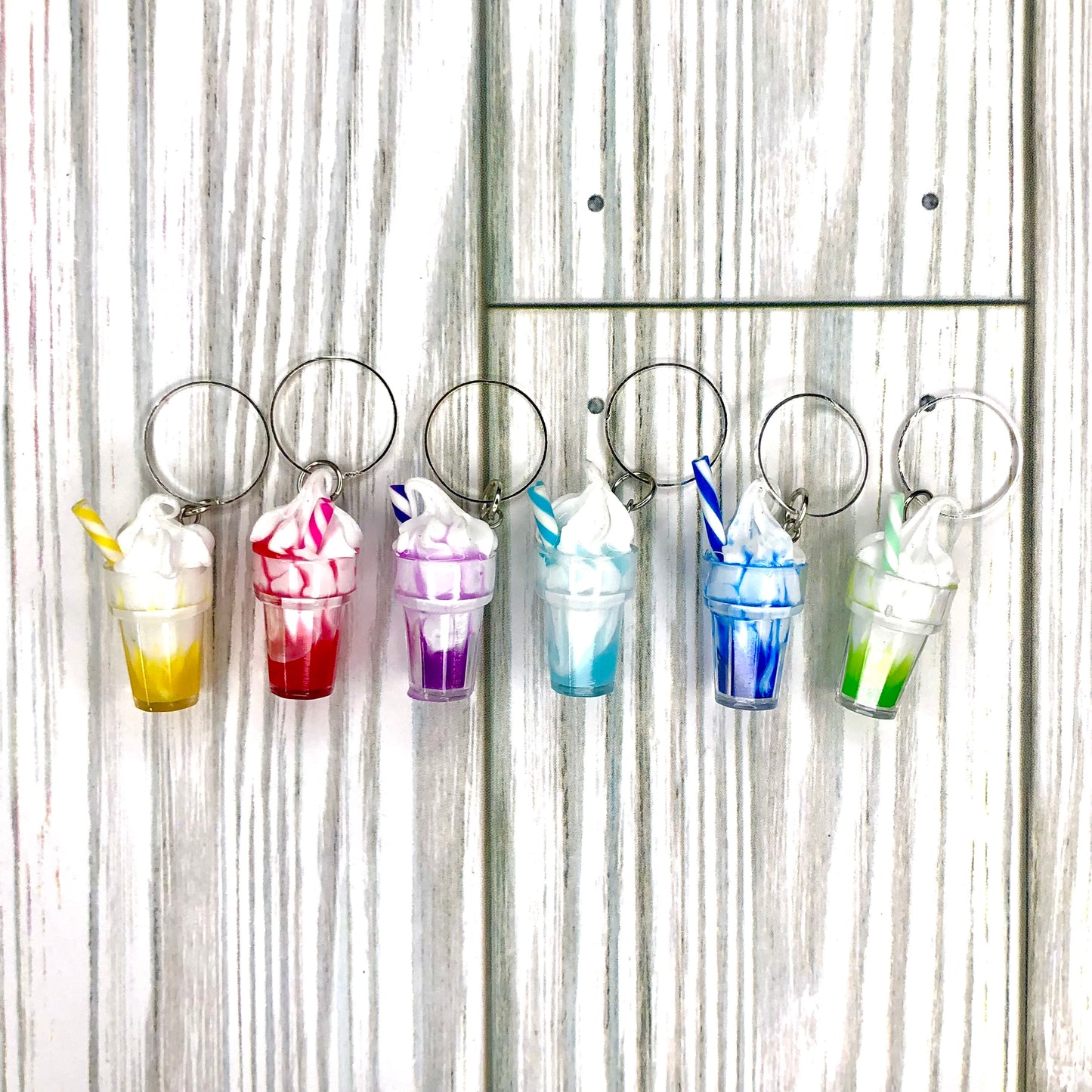 Milk Shake Rainbow 6-pcs Stitch Markers Set by Sierra and Pine