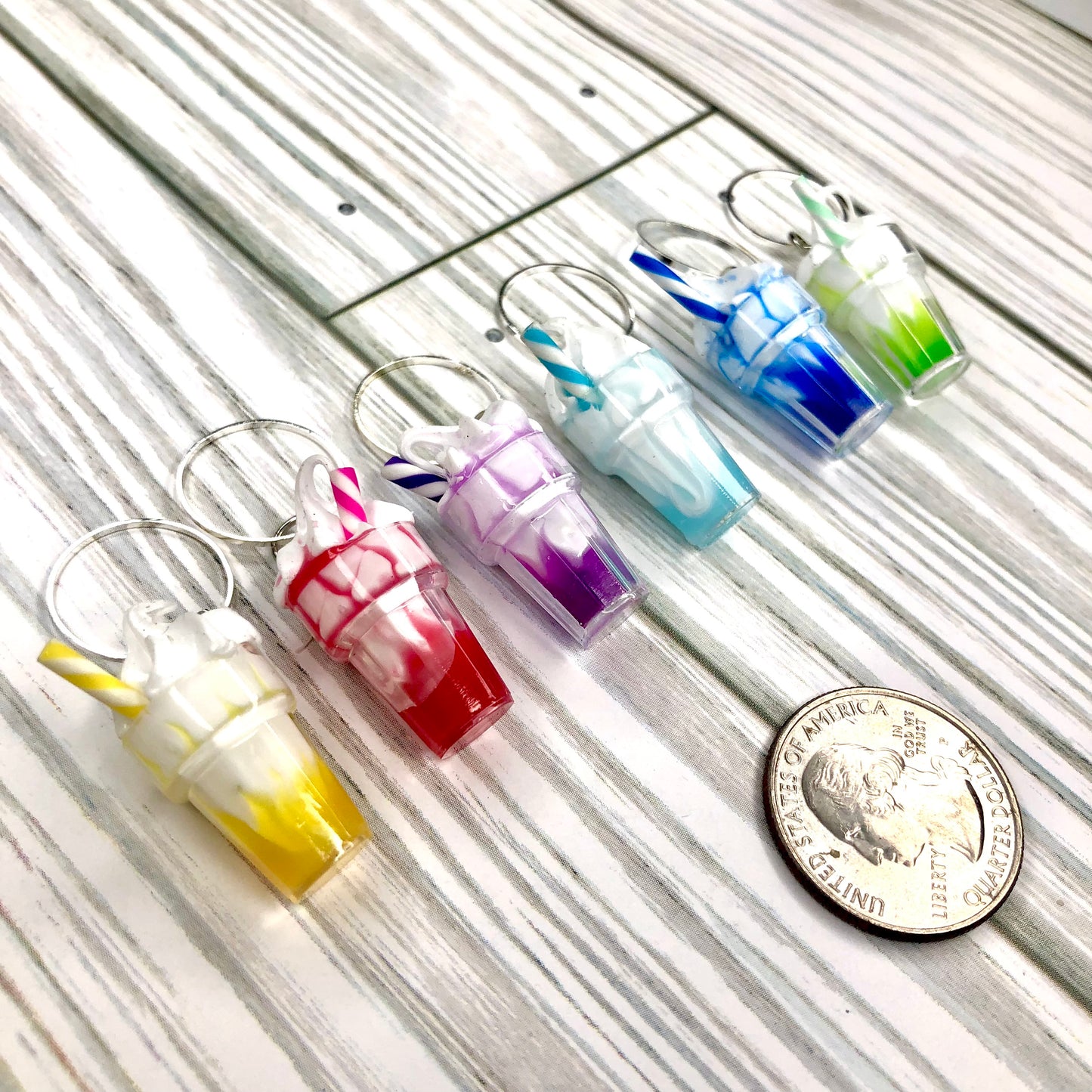 Milk Shake Rainbow 6-pcs Stitch Markers Set by Sierra and Pine
