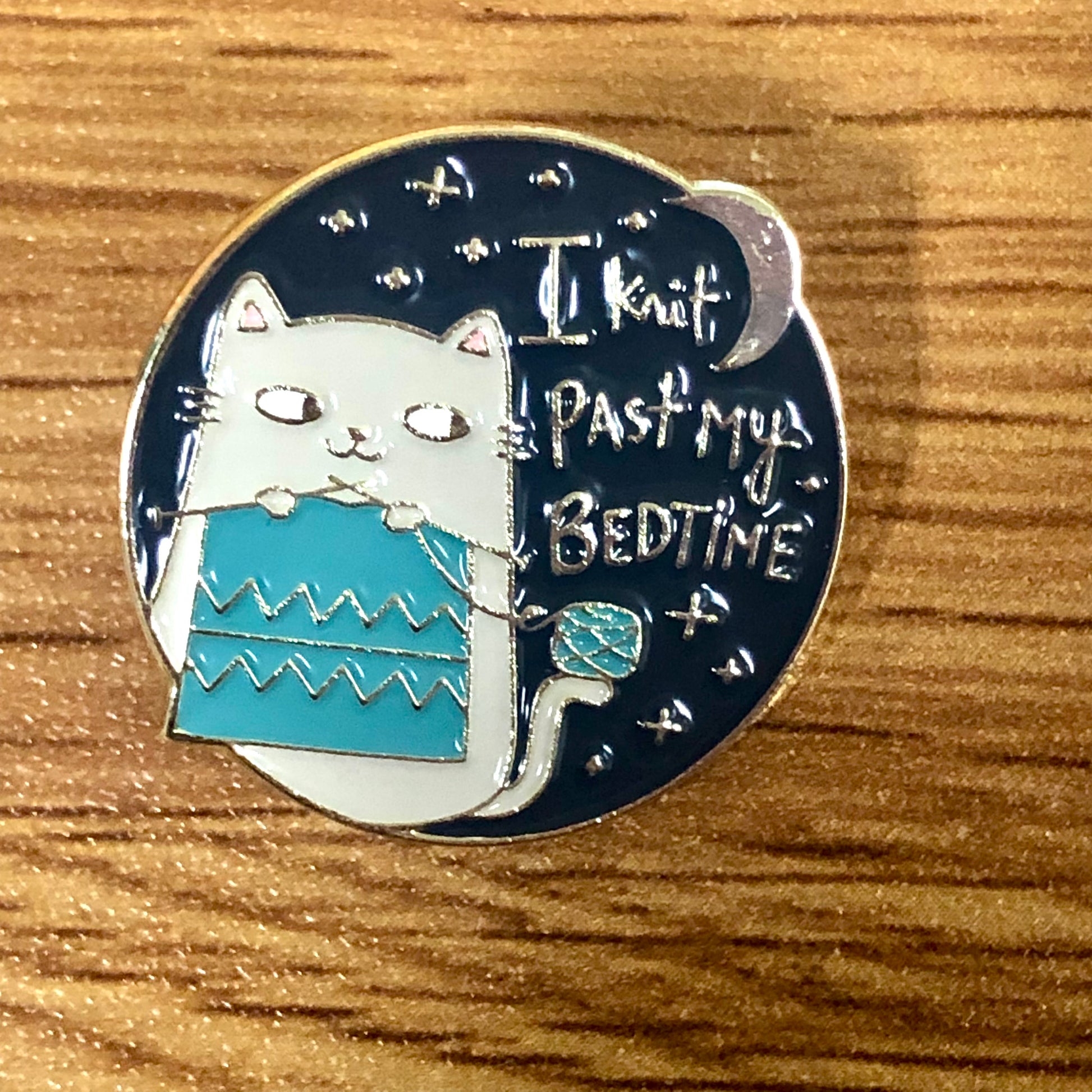 I Knit Past My Bedtime Enamel Pin by Sierra and Pine