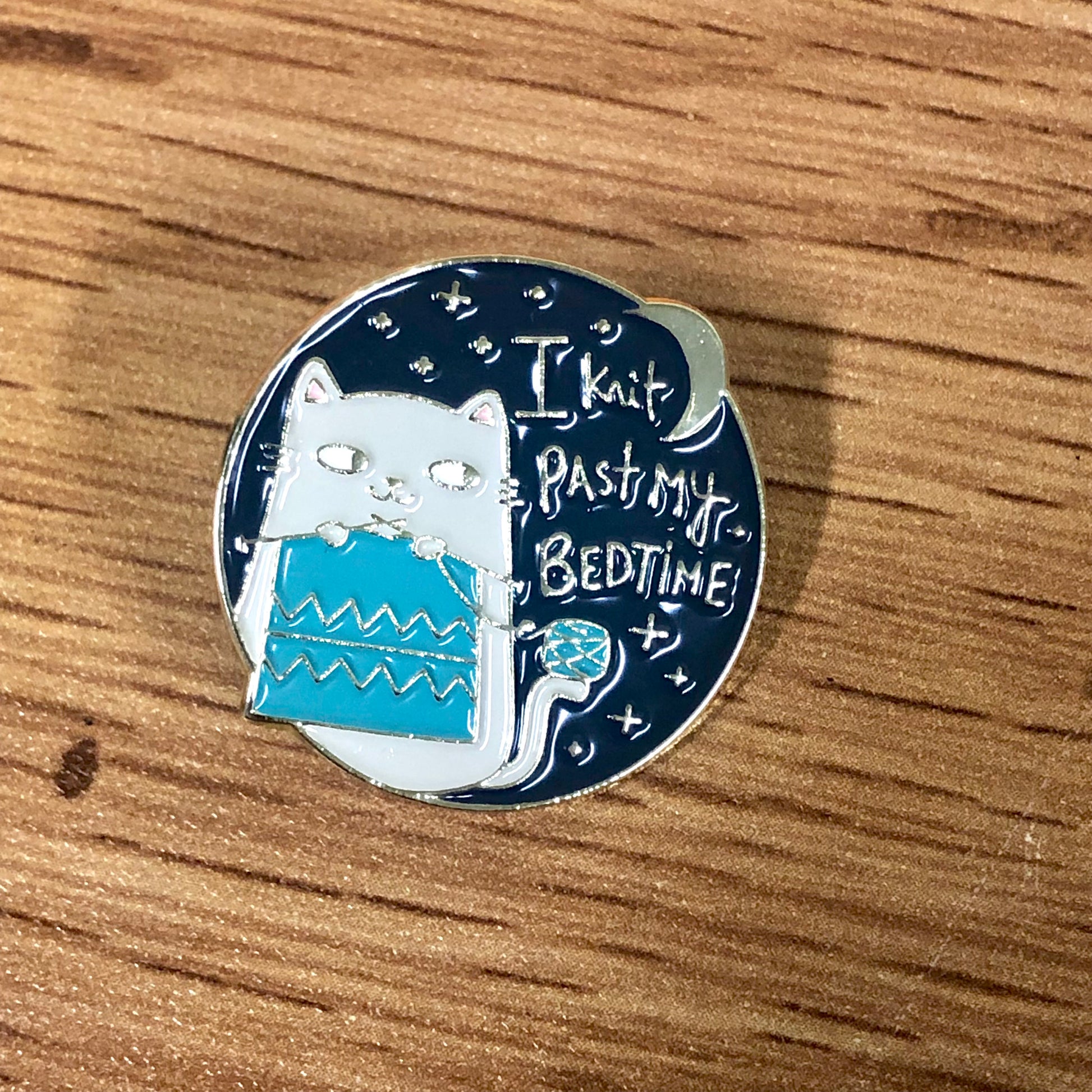 I Knit Past My Bedtime Enamel Pin by Sierra and Pine