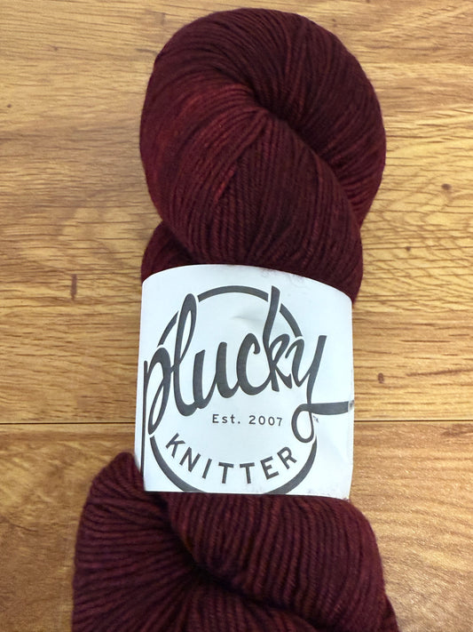 DESTASH: 1 skein of The Plucky Knitter Primo Fingering in colorway Starlet