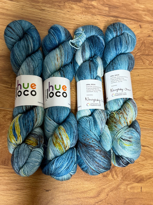 DESTASH: 1 skein of Hue Loco Opal Sock in colorway Naughty Chair