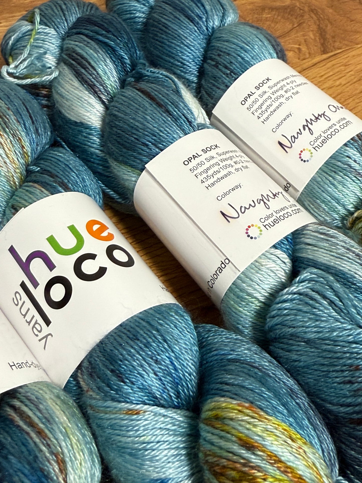 DESTASH: 1 skein of Hue Loco Opal Sock in colorway Naughty Chair