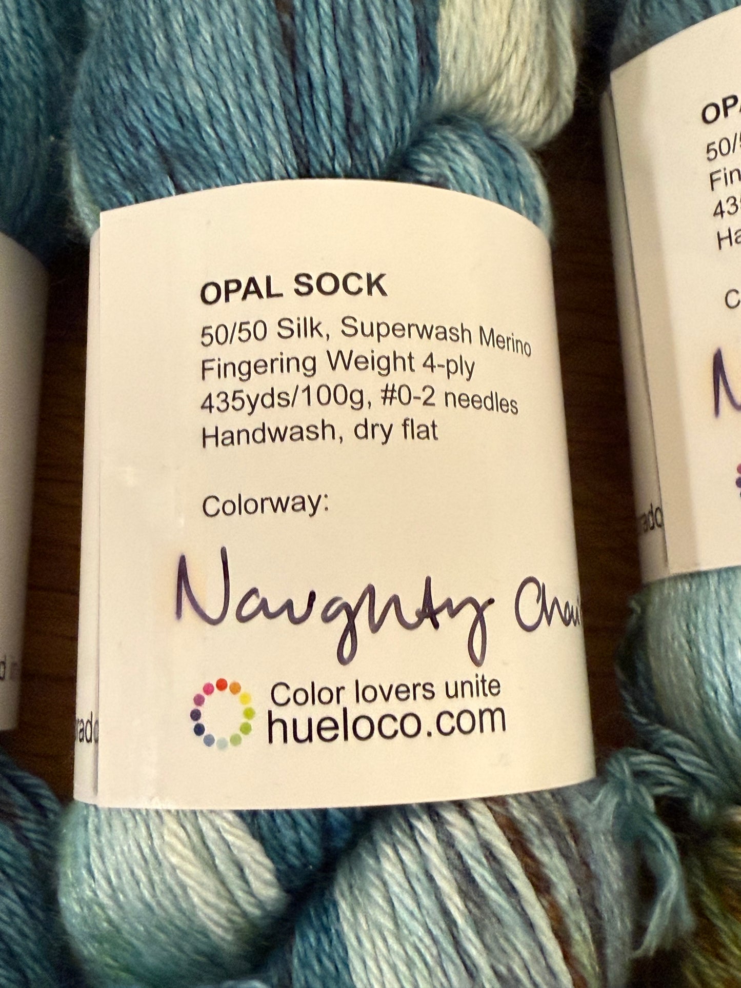 DESTASH: 1 skein of Hue Loco Opal Sock in colorway Naughty Chair