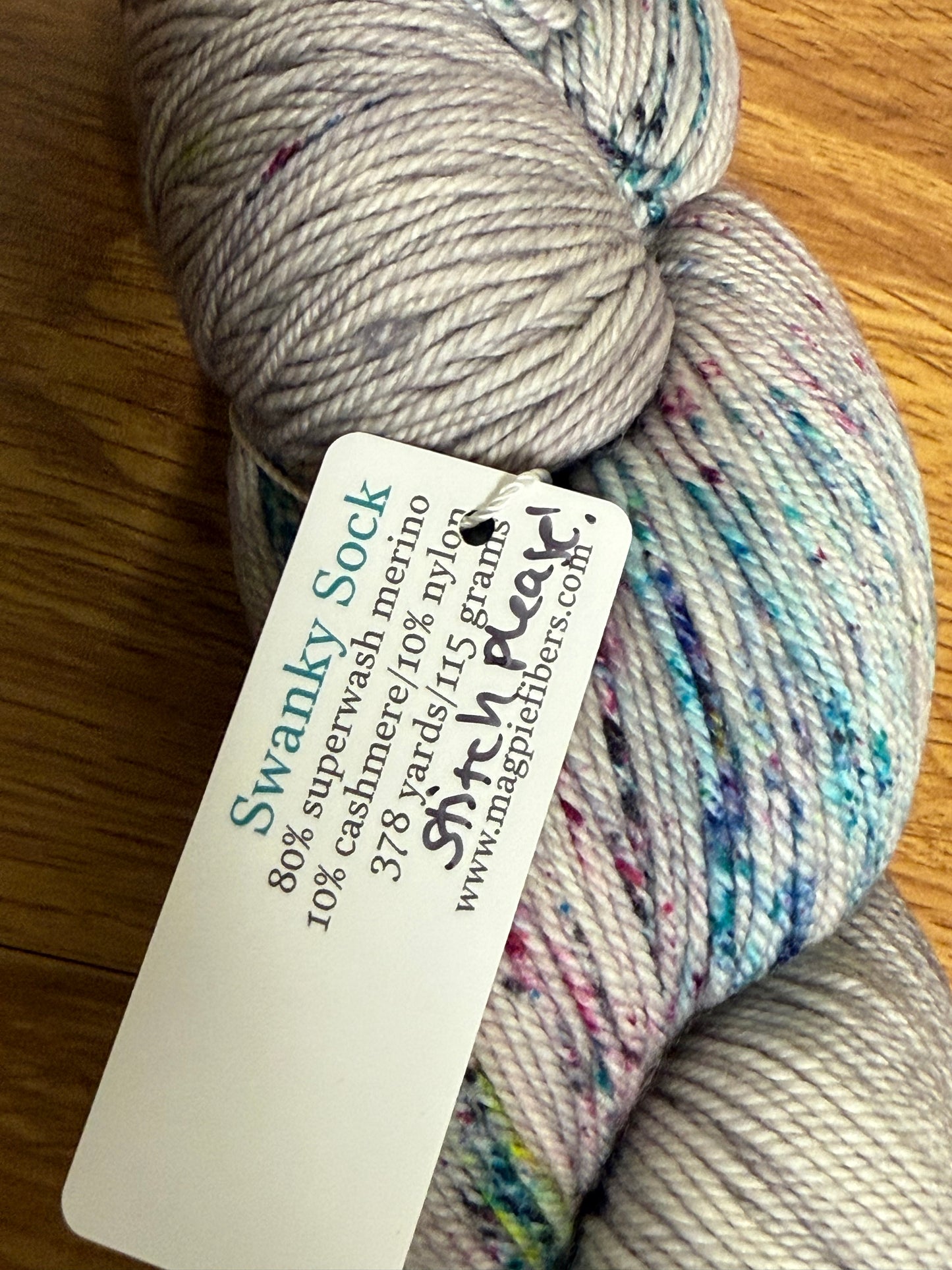 DESTASH: 1 skein of Magpie Swanky Sock in colorway Stitch Please!