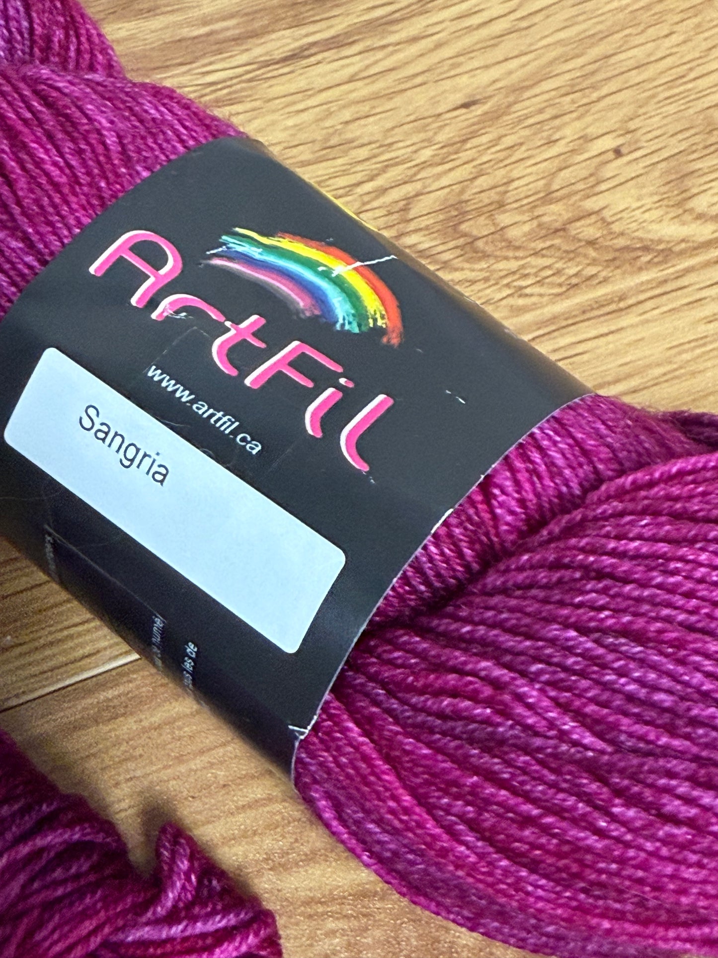 DESTASH: 1 skein of Artfil Belle Fingering in colorway Sangria (plus bonus leftover!)