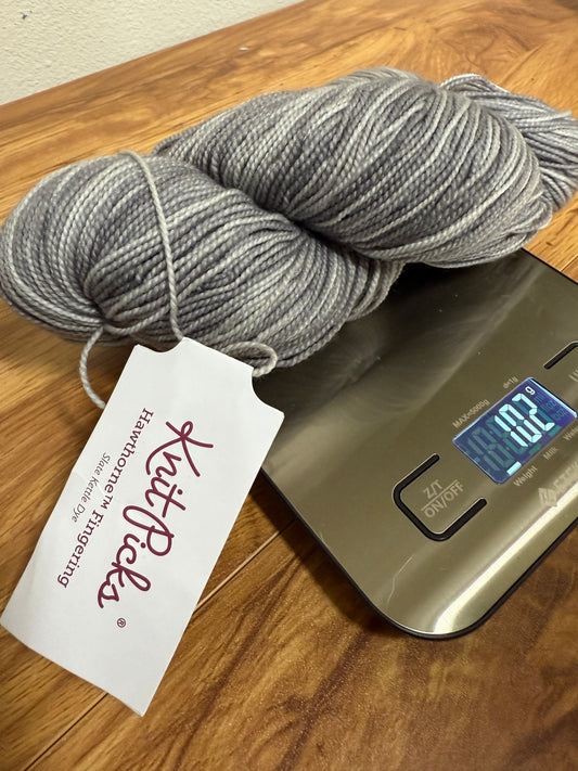 DESTASH: Knit Picks Hawthorne Kettle dyed Fingering yarn in colorway Slate