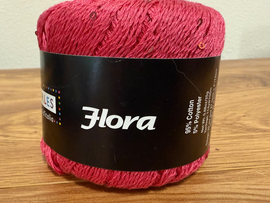 DESTASH: 1 skein of Tahki Yarns Flora in bright pink/magenta