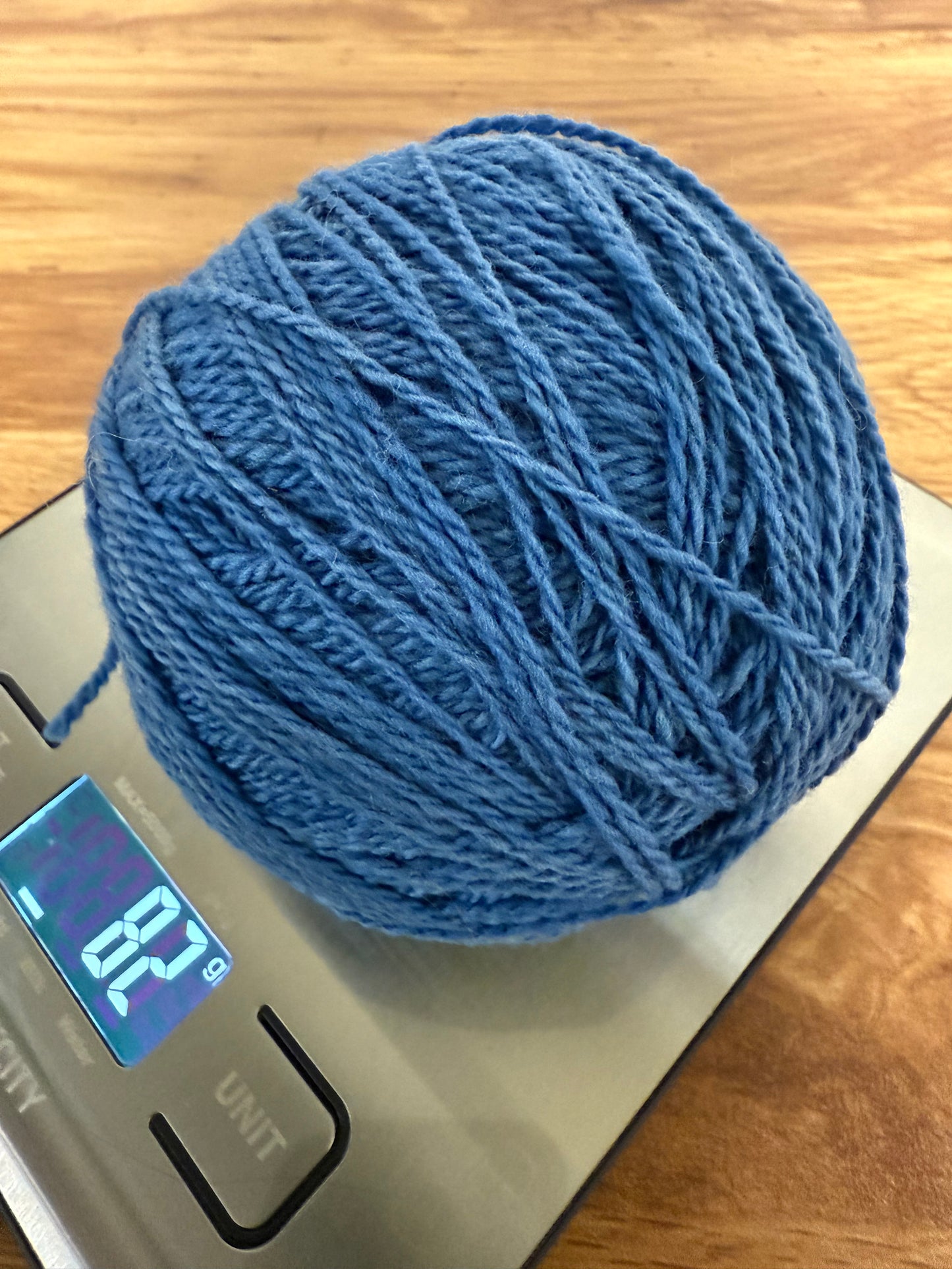 DESTASH: 82 g of Sincere Sheep Cormo Fingering - Blue