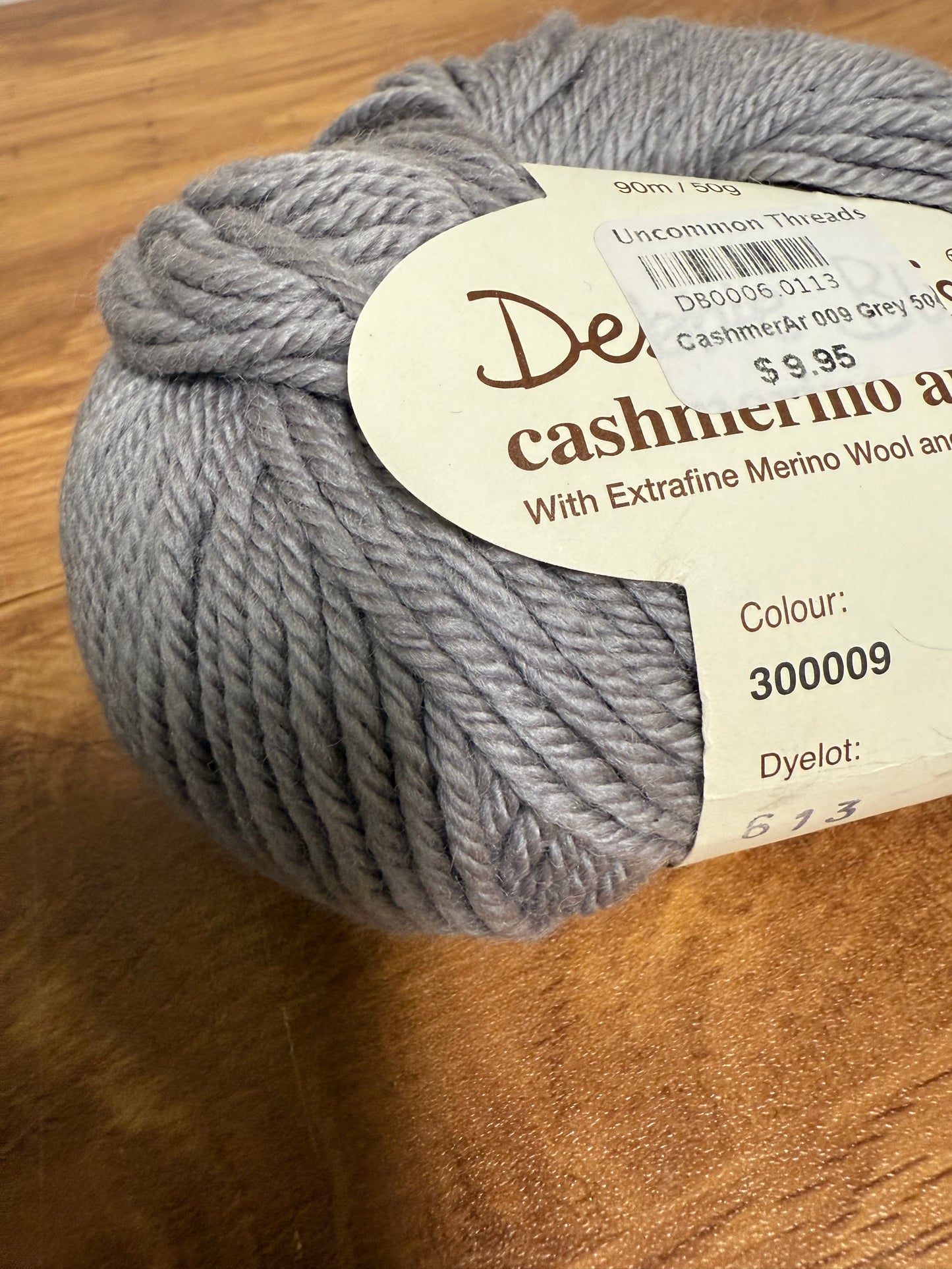 DESTASH: 1 partial skein of Debbie Bliss Cashmerino Aran - Grey