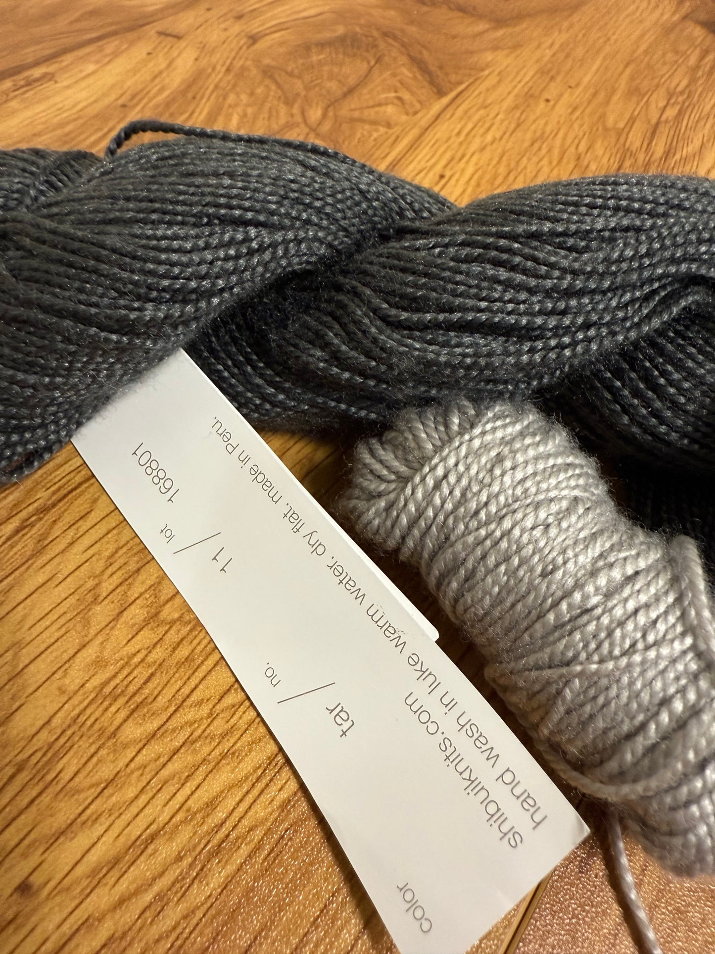 DESTASH: 1 skein of Shibui Staccato in Tar (charcoal)