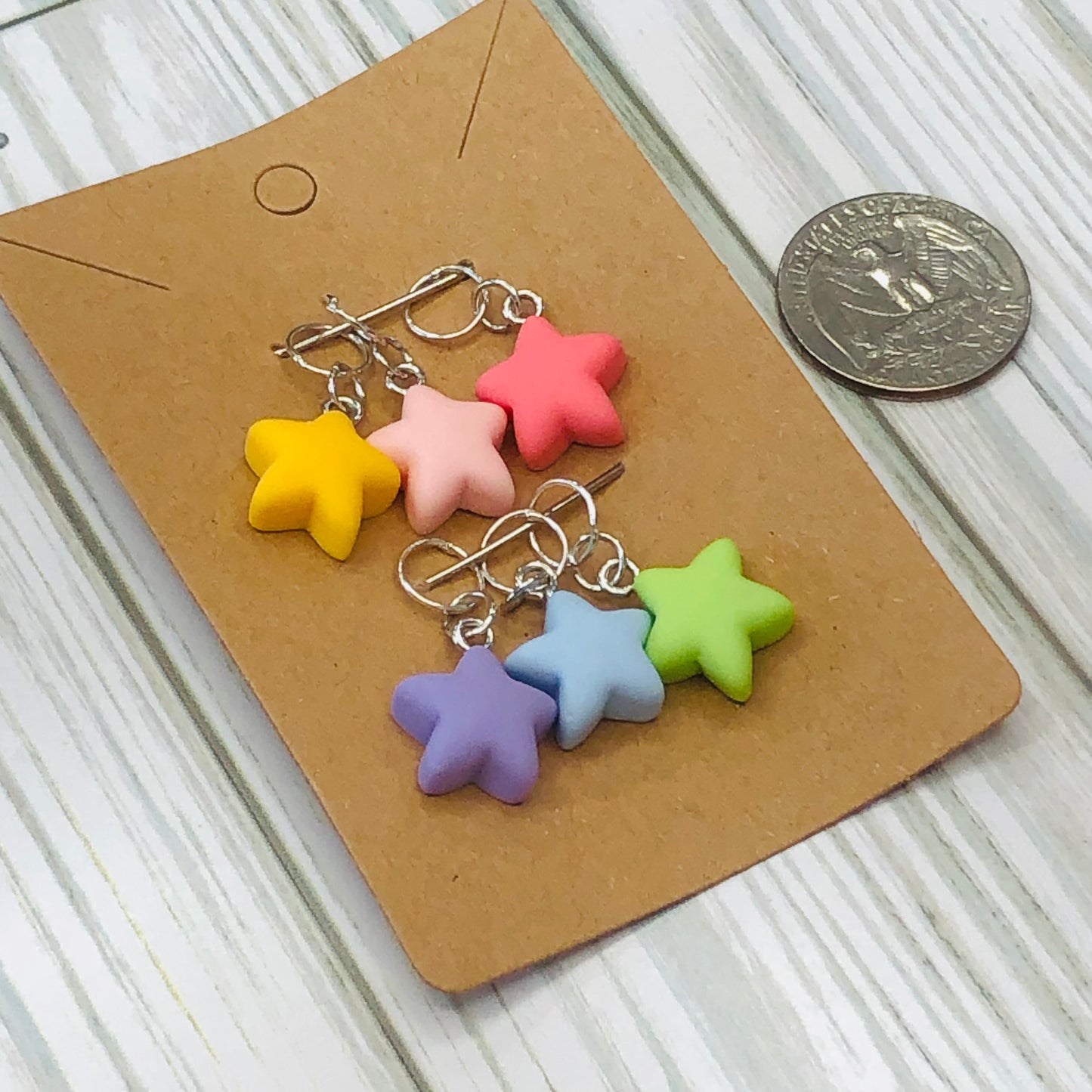 Rainbow Start 6 pcs Stitch Markers for Knitting | Sierra and Pine Knitting Accessories