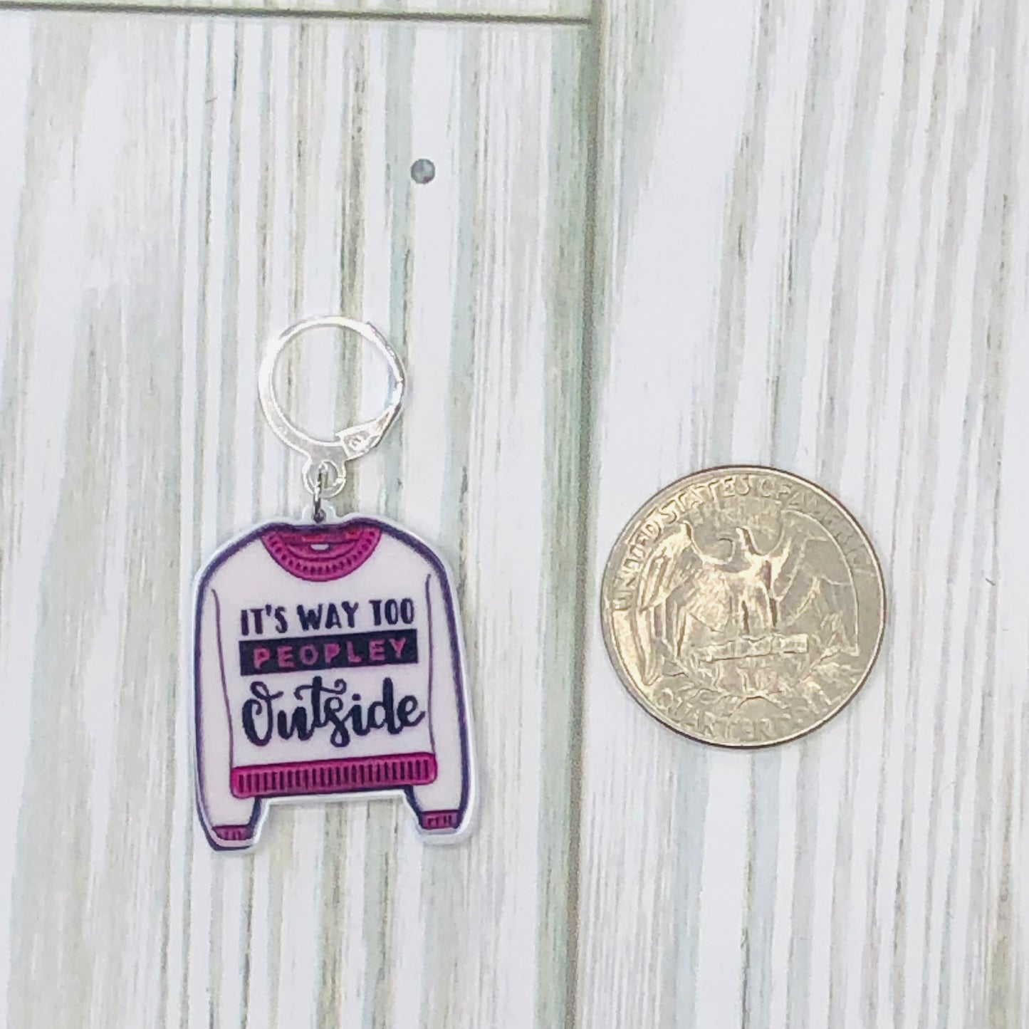 It's Way Too Peopley Outside Progress Keeper | Sierra and Pine Knitting and Crochet Accessories