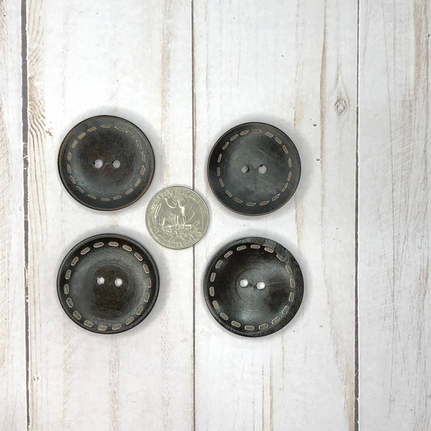 Ebony-colored wood buttons by Sierra and Pine - large