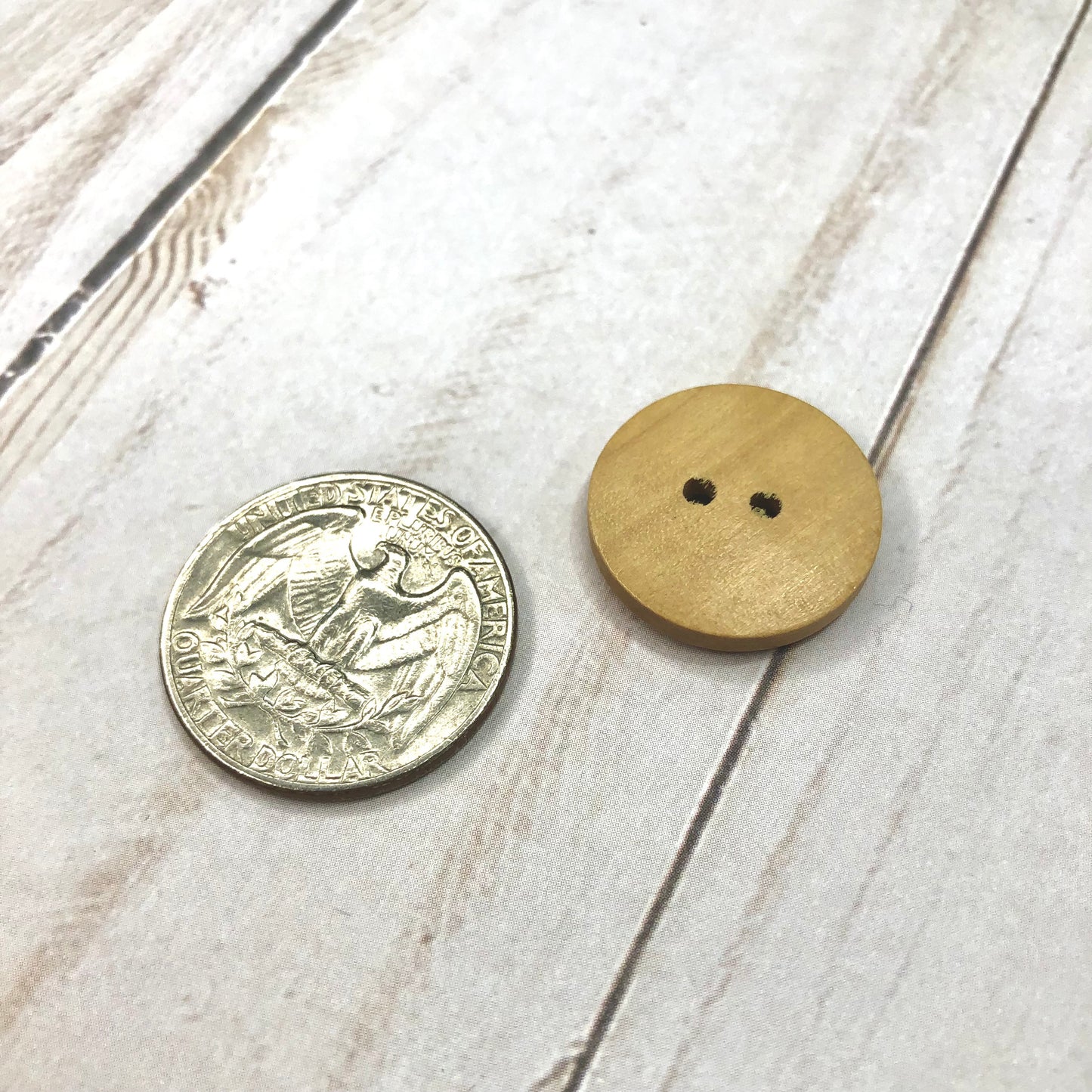 Engraved Maple colored Wood Button, Round, 1" - Pack of 4 by Sierra and Pine