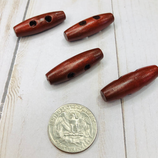 Toggle wood buttons by Sierra and Pine - walnut colored