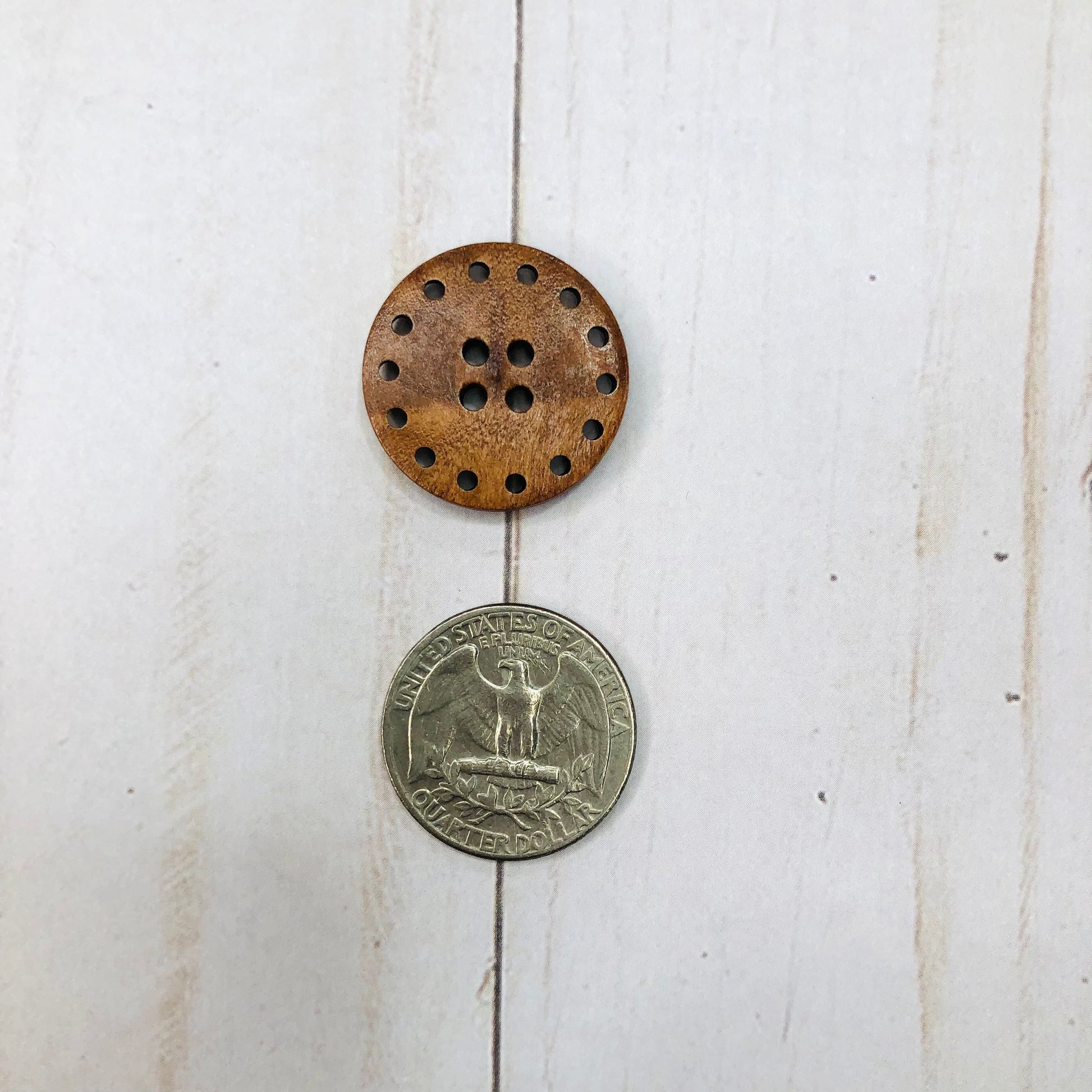 Chestnut colored Wood Button, Round, 1" - Pack of 4 by Sierra and Pine