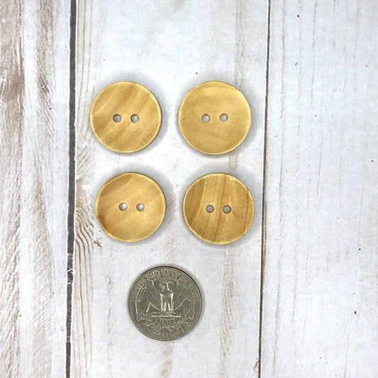 Maple colored Wood Button, Round, 1" - Pack of 4 by Sierra and Pine