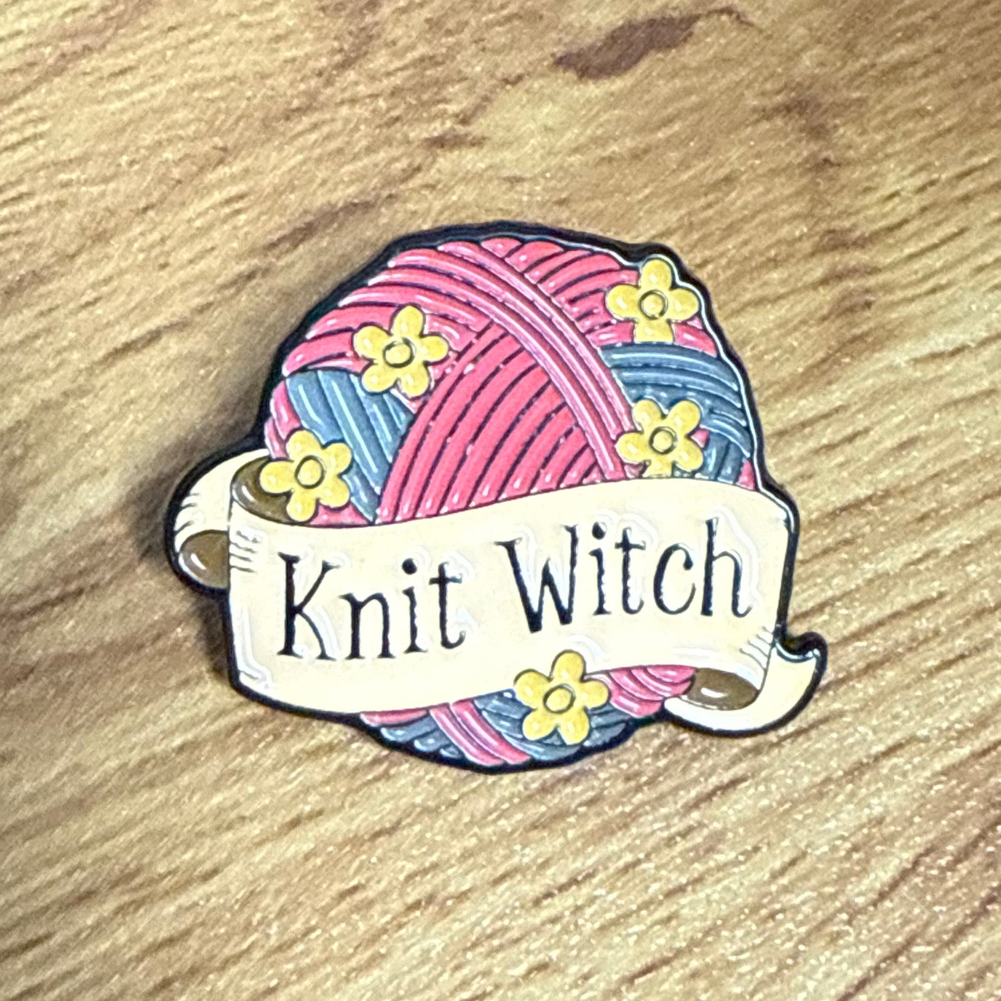 Knit Witch Enamel Pin