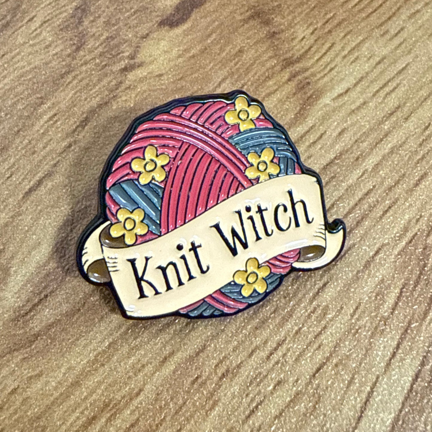 Knit Witch Enamel Pin