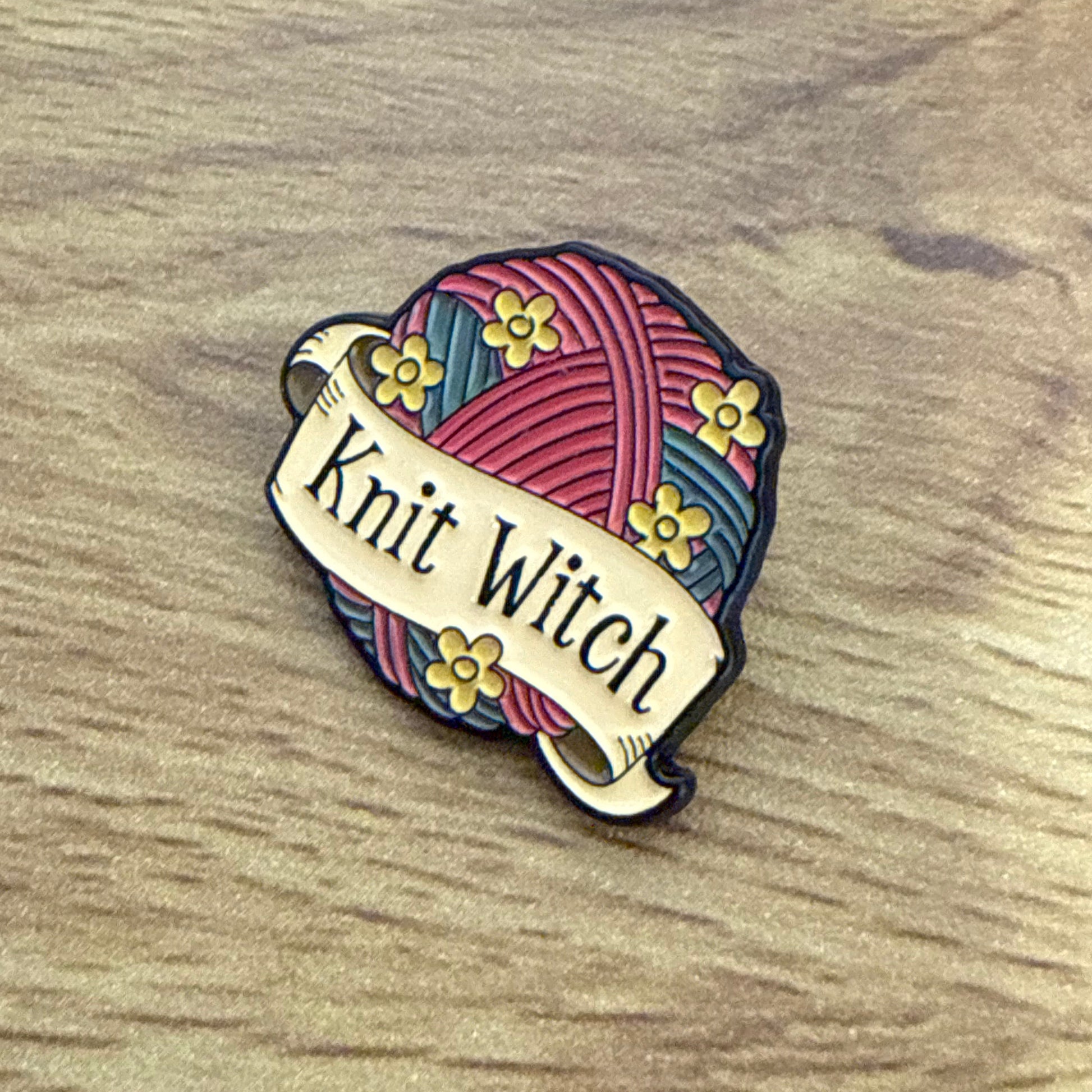 Knit Witch Enamel Pin