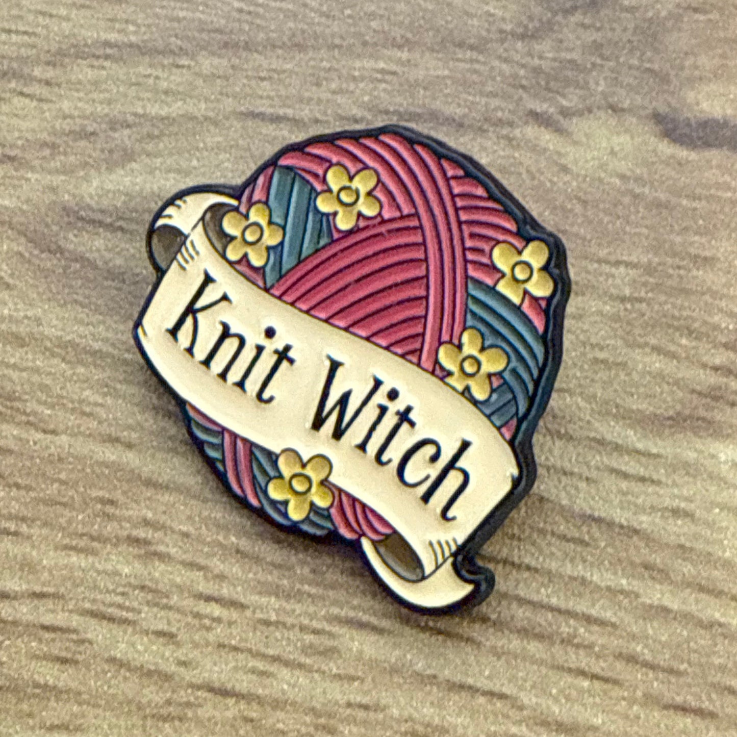 Knit Witch Enamel Pin