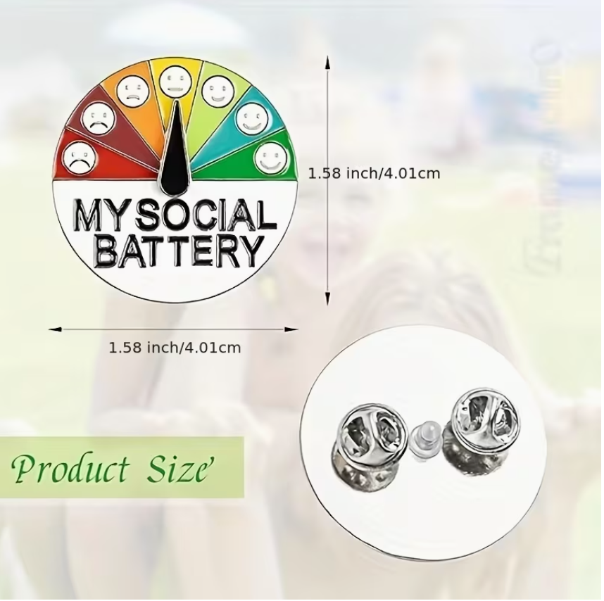 My Social Battery Adjustable Gauge Enamel Pin