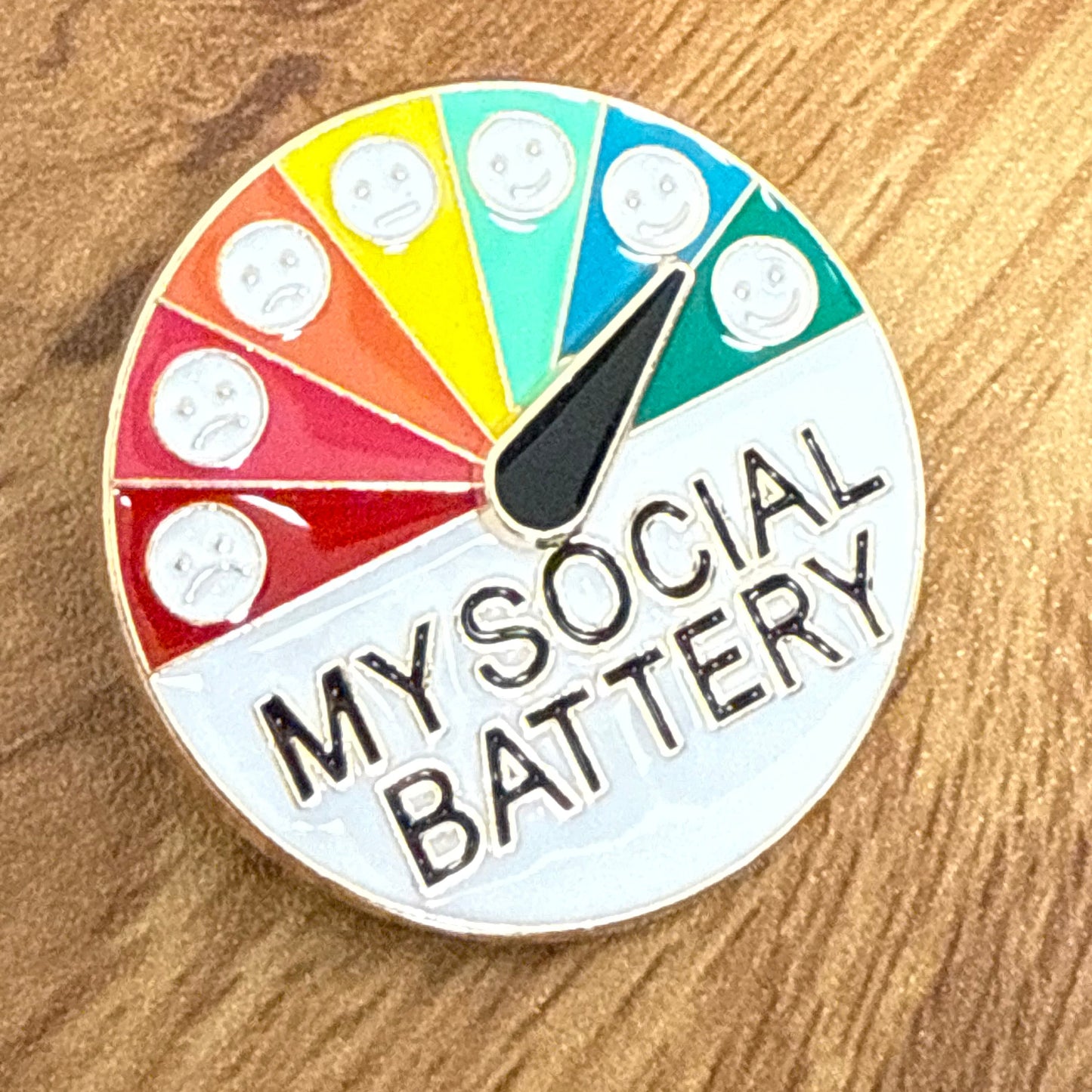 My Social Battery Adjustable Gauge Enamel Pin