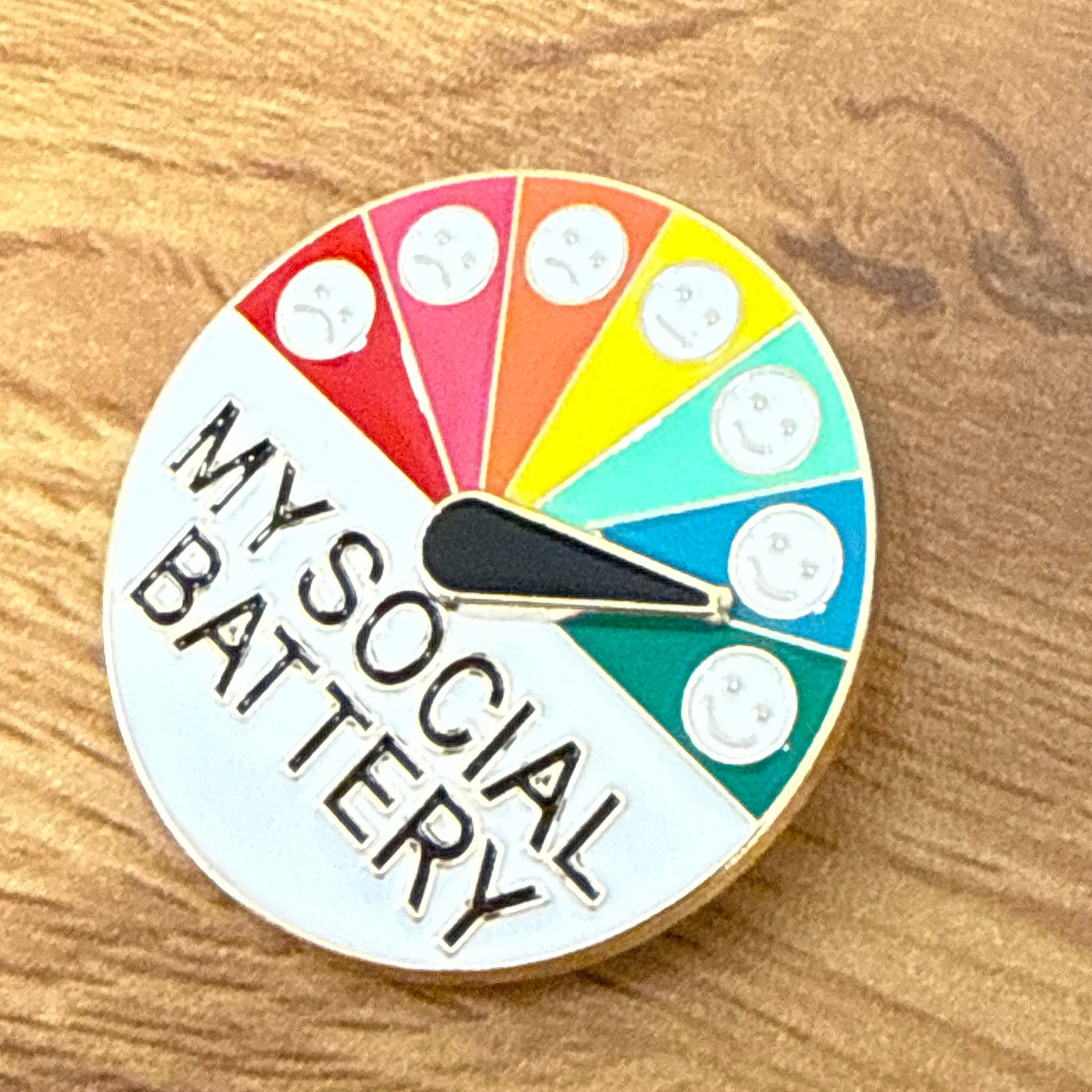 My Social Battery Adjustable Gauge Enamel Pin