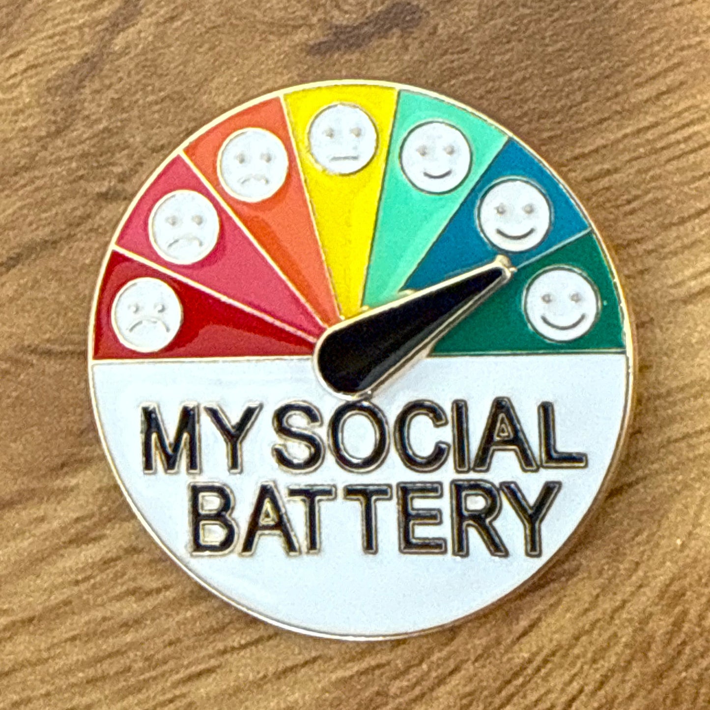 My Social Battery Adjustable Gauge Enamel Pin