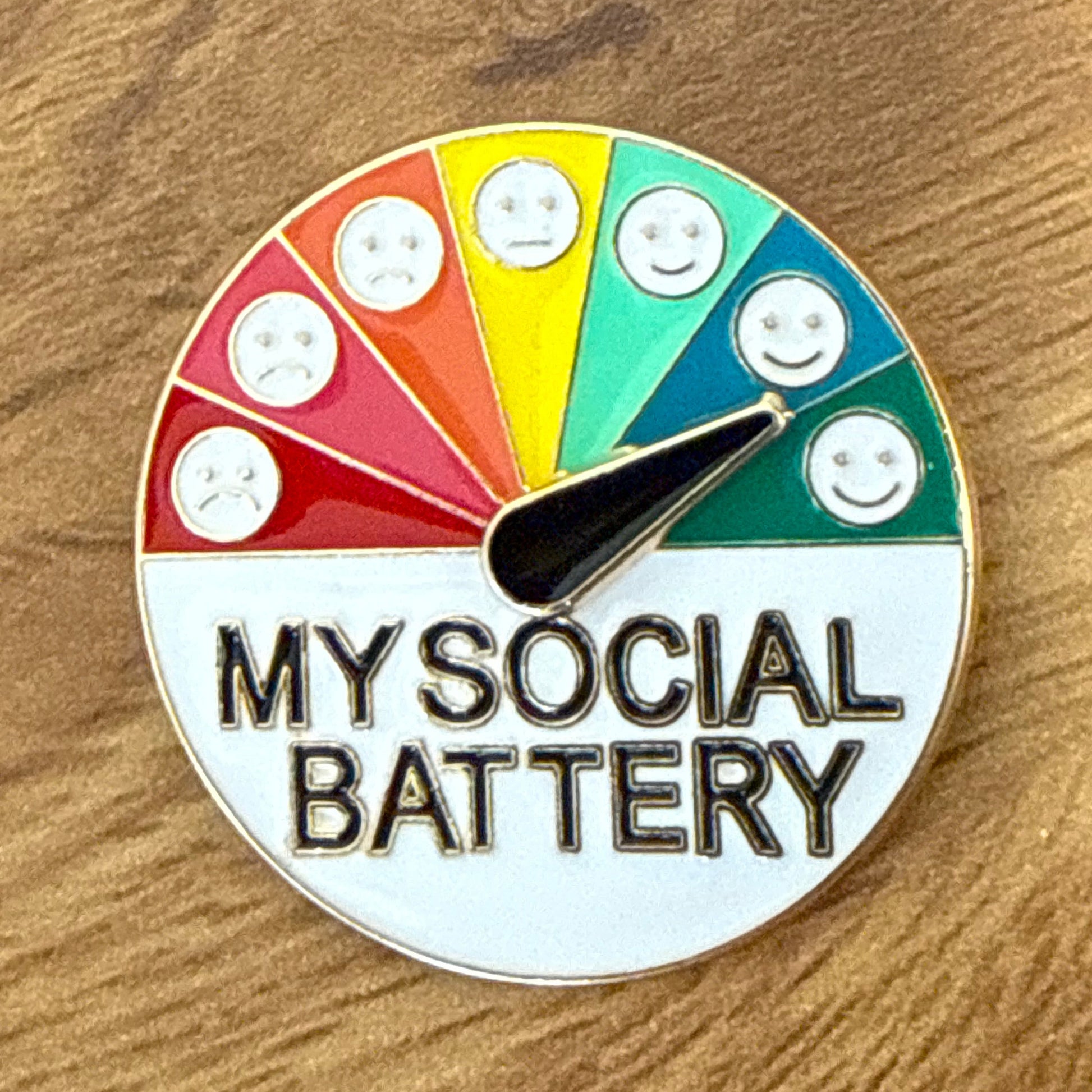 My Social Battery Adjustable Gauge Enamel Pin