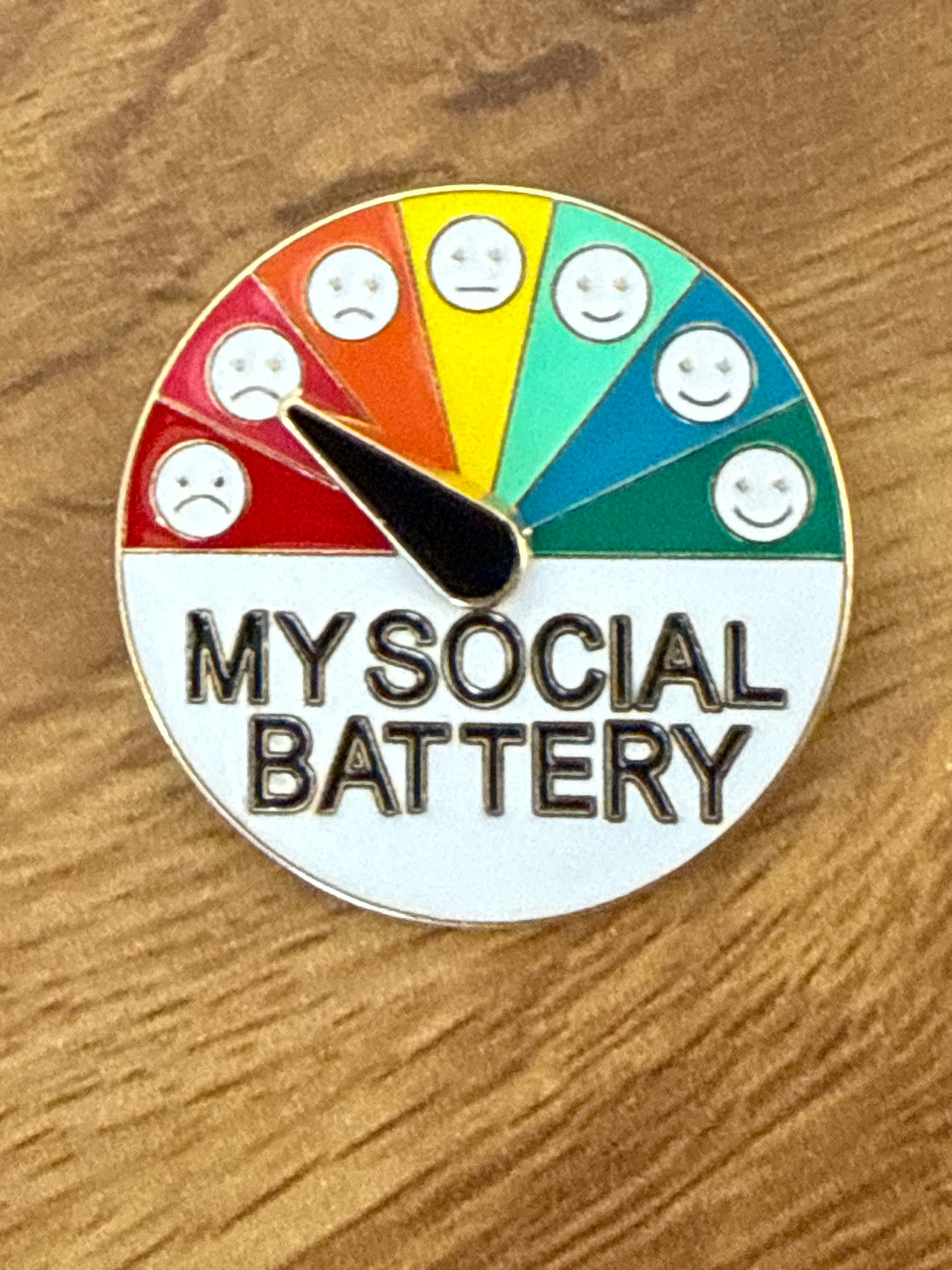 My Social Battery Adjustable Gauge Enamel Pin
